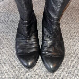 Nine West Black Leather Heeled Boots